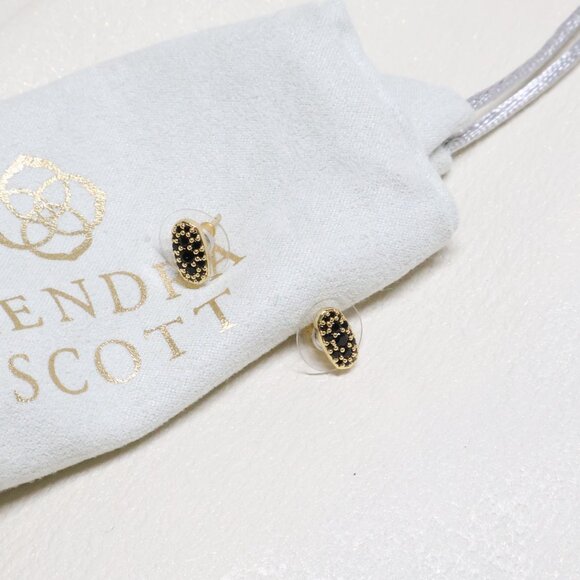 Kendra Scott | Grayson - Gold Black Spinel Crystal Stud Earrings - Picture 2 of 3